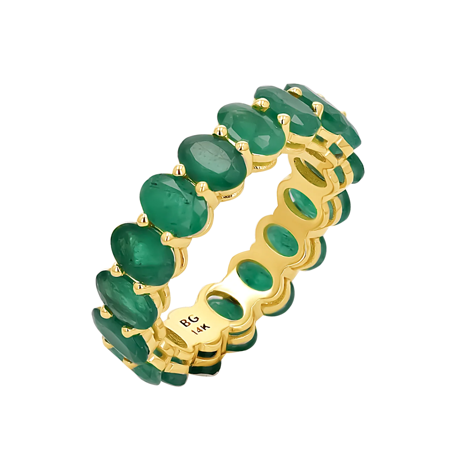 Genuine Emerald Oval Eternity Band