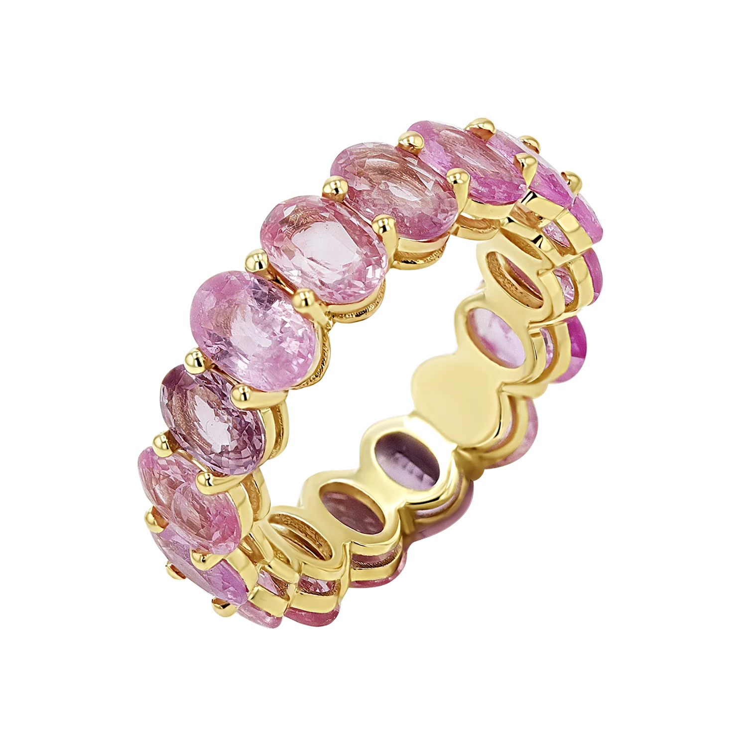 Genuine Pink Sapphire Oval Eternity Band