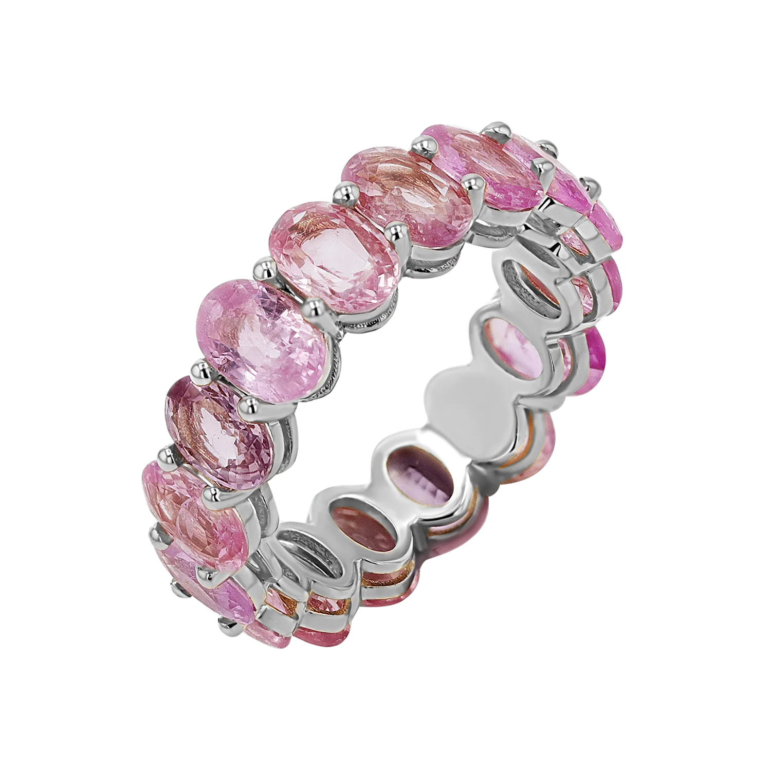 Genuine Pink Sapphire Oval Eternity Band - Image 2