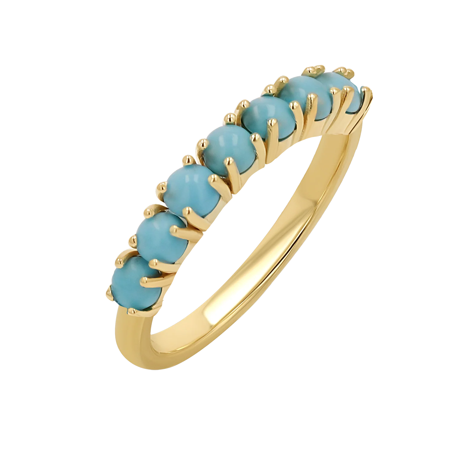 Genuine Turquoise Half Eternity Band