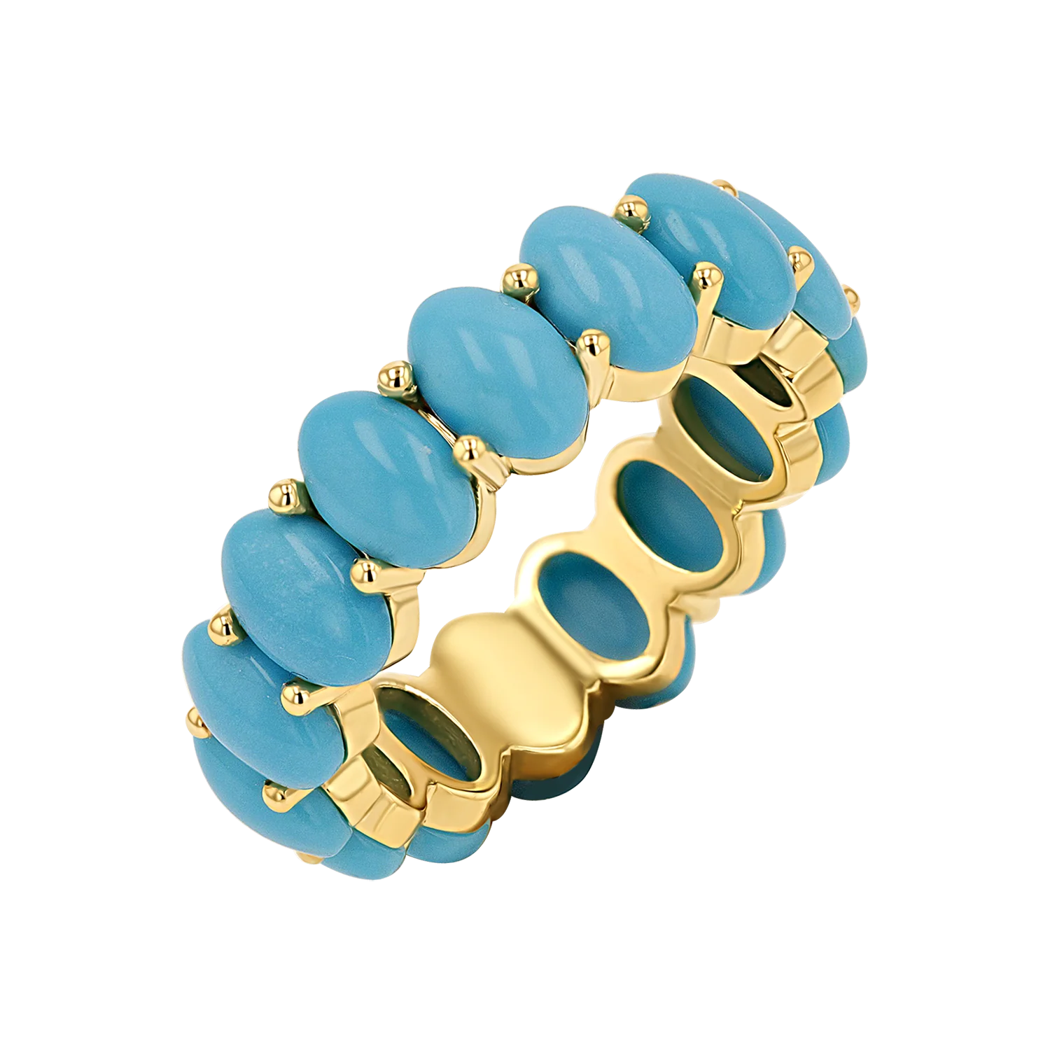 Genuine Turquoise Oval Eternity Band