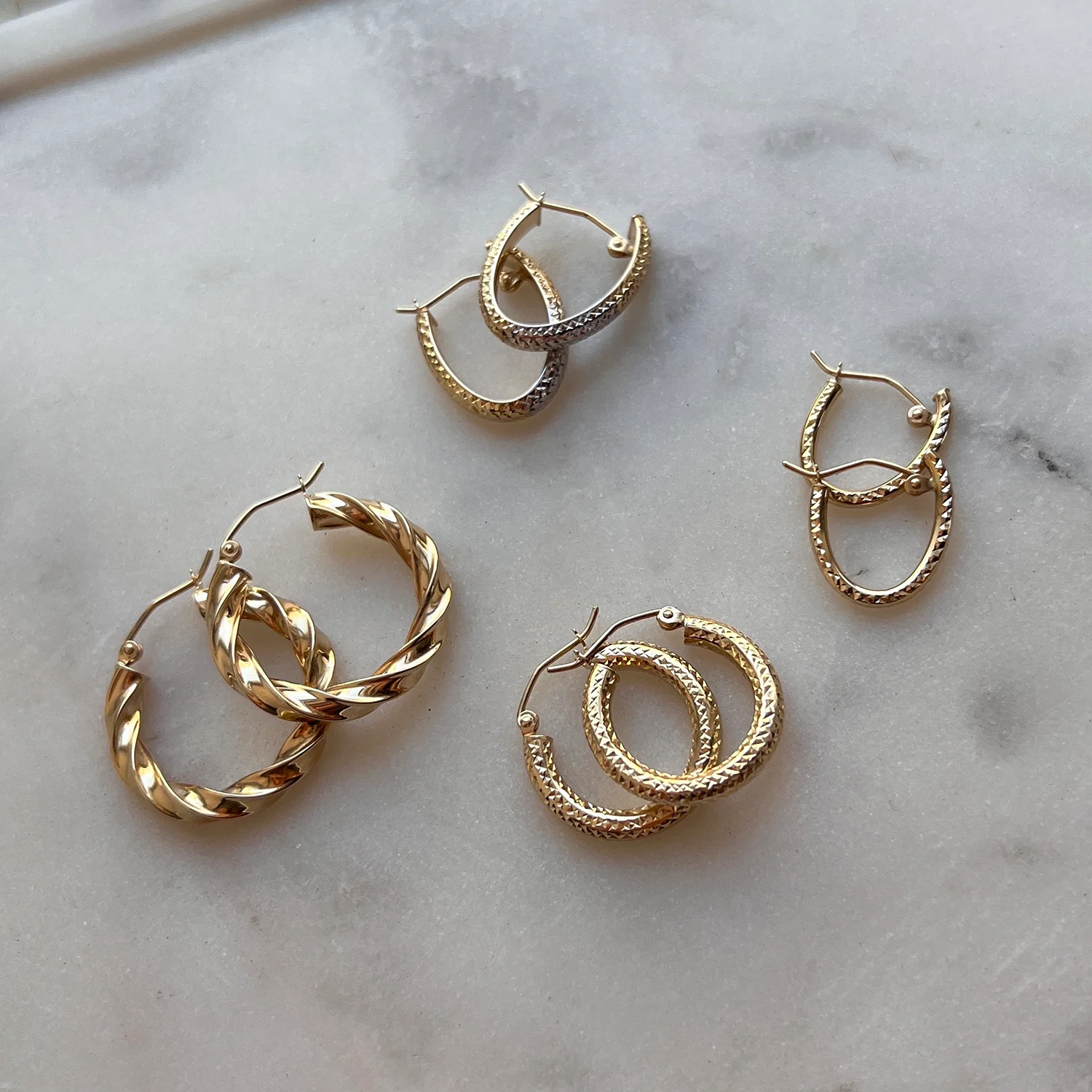 Glimmer Oval Hoop Earrings - Image 2