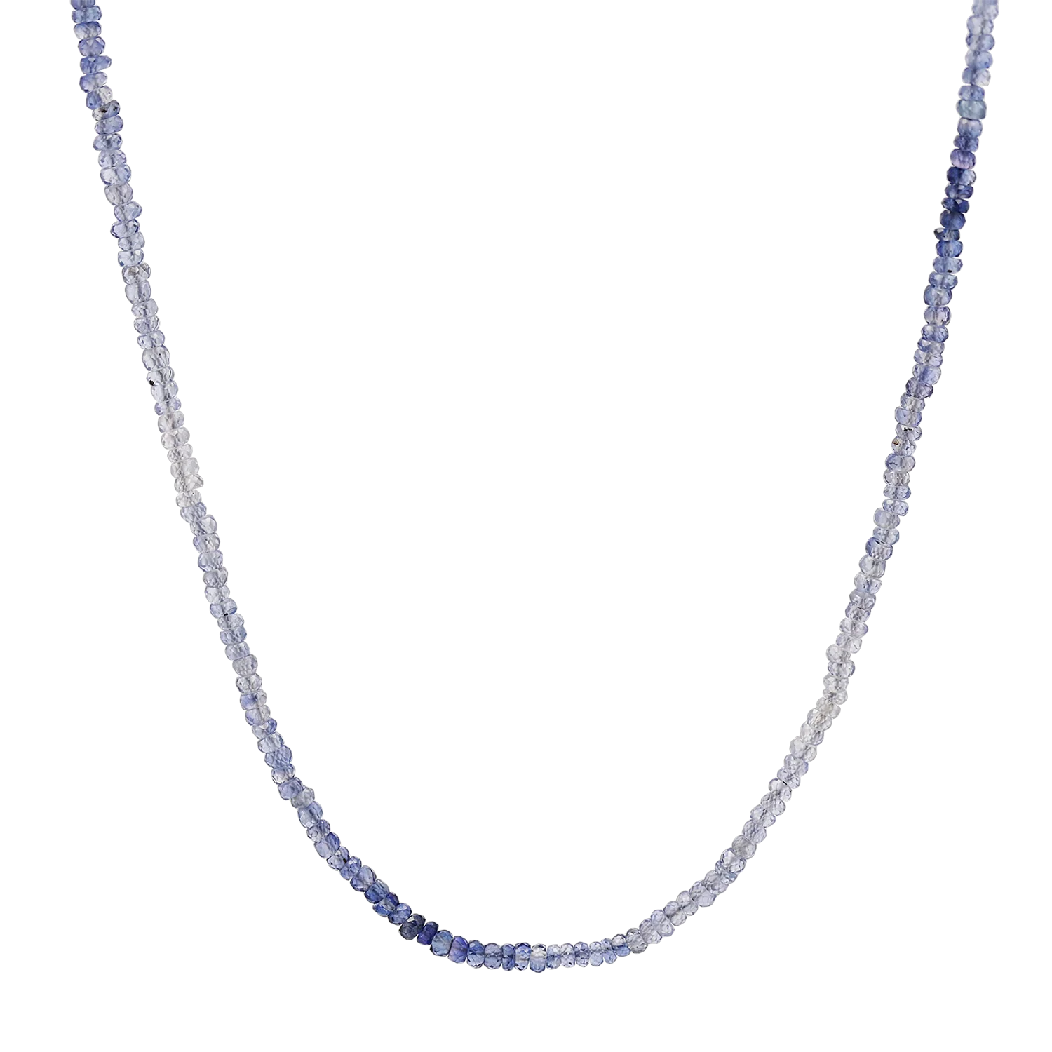 Gradient Blue Sapphire Beaded Necklace
