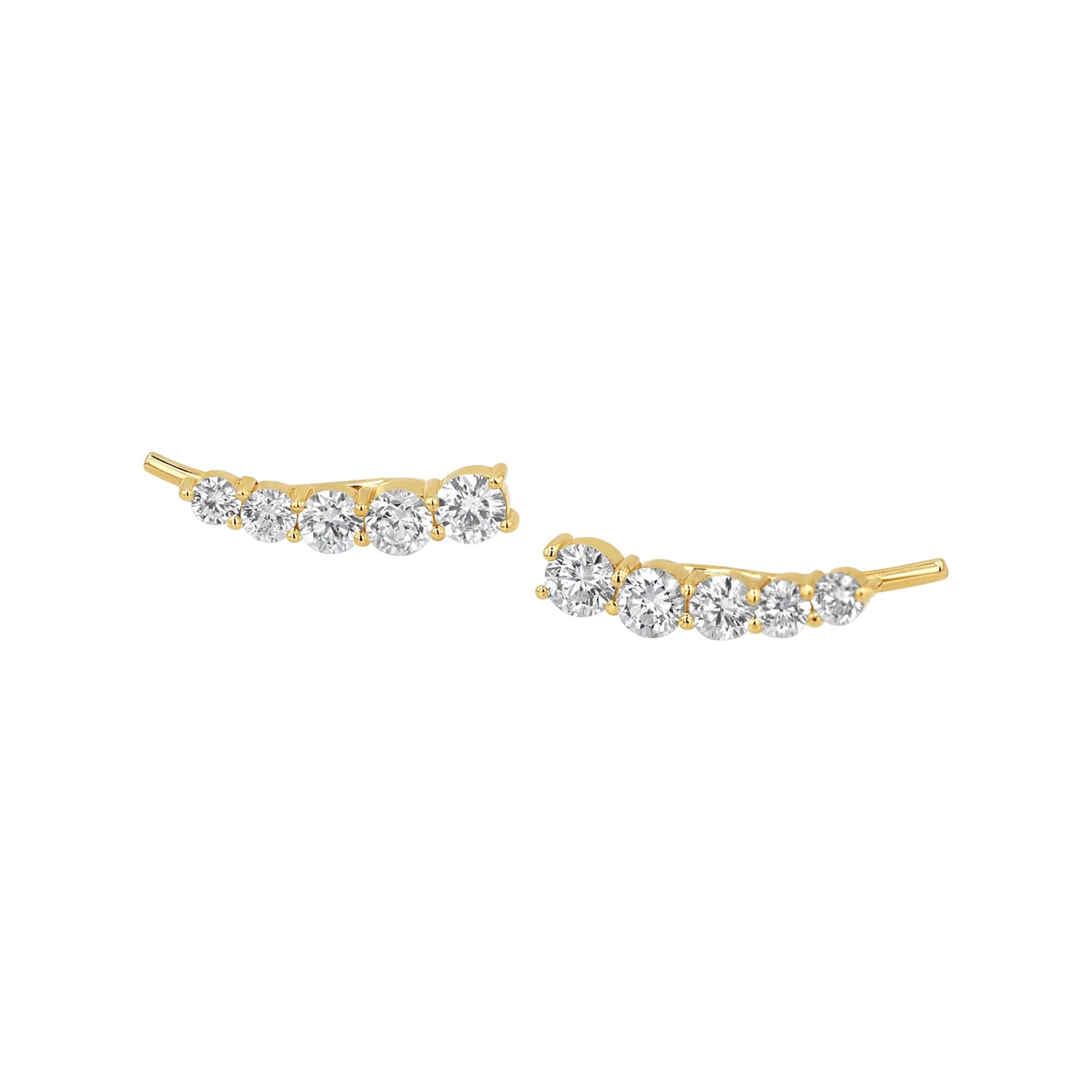 Graduated Diamond Bezel Crawler Earring