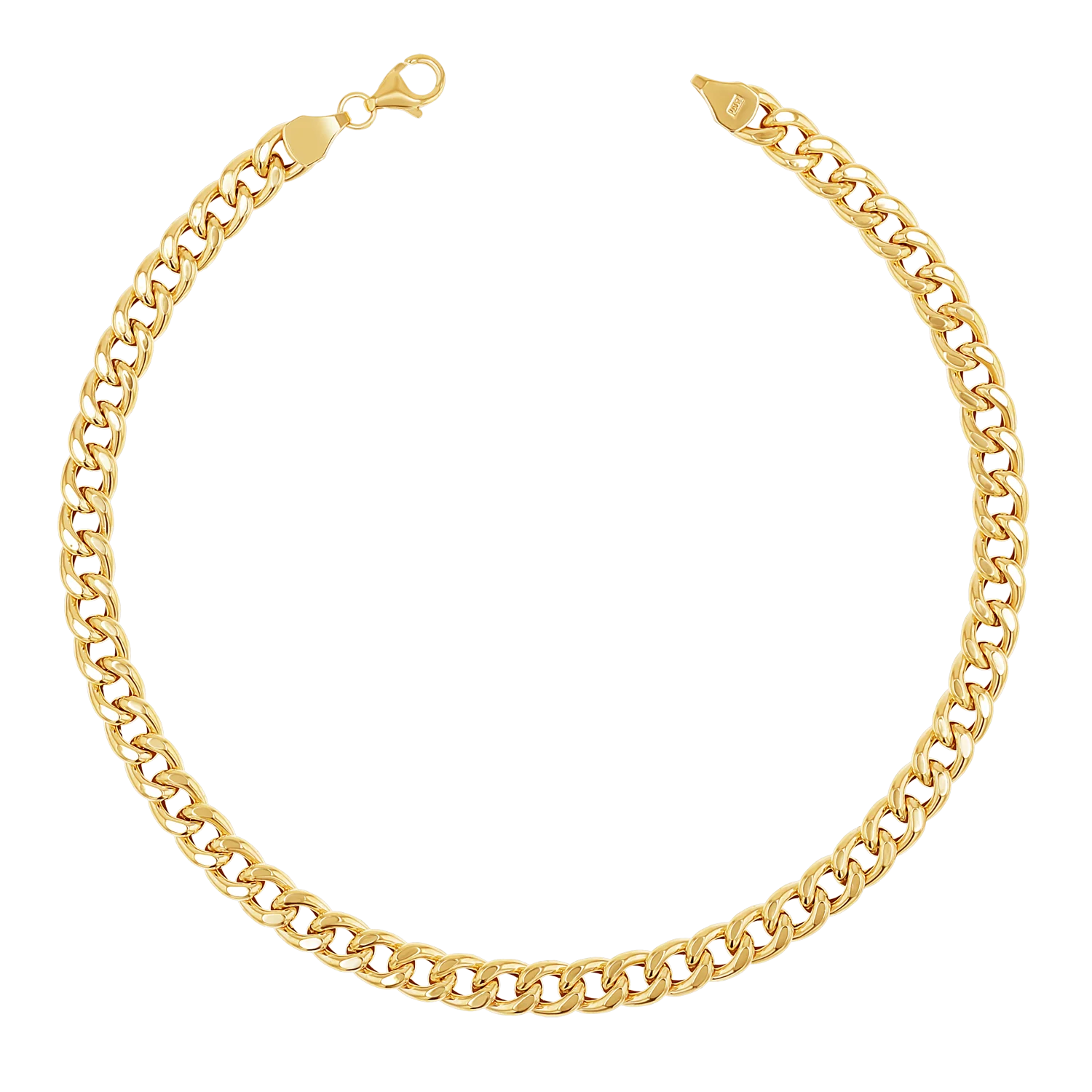 14K Miami Cuban Curb Link Anklet 5.5mm