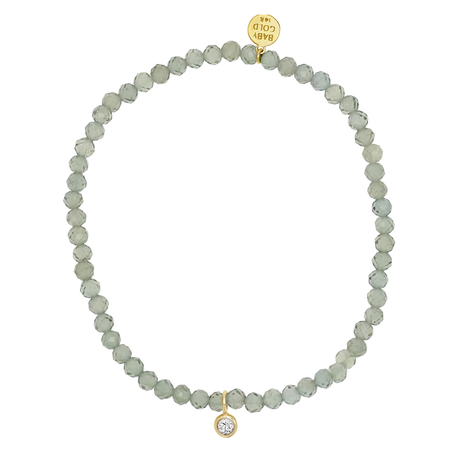 Green Gemstone & Custom Charm Bracelet
