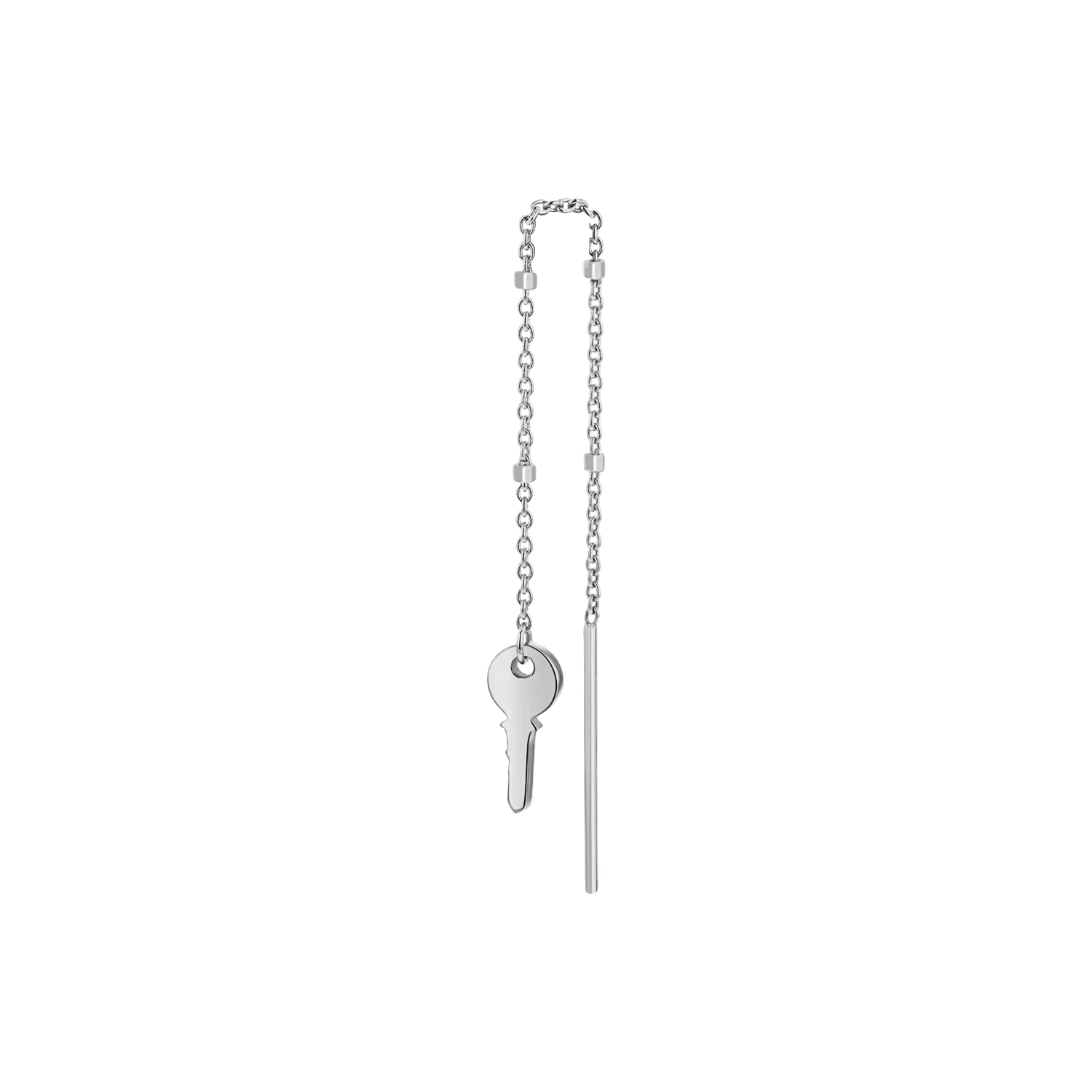 Key Sparkle Chain Threader Earring - Image 2