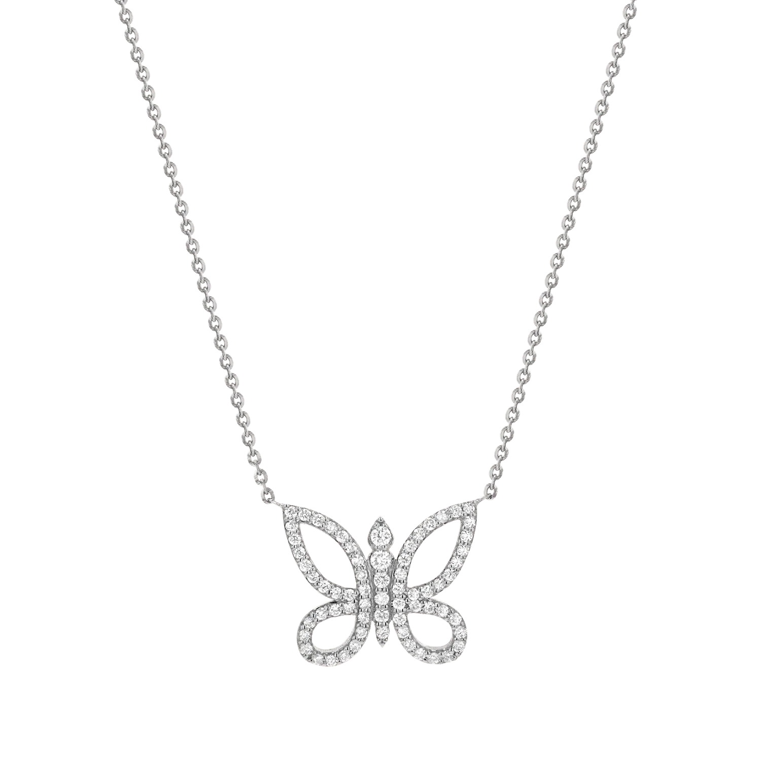Kids Diamond Pave Butterfly Necklace - Image 2