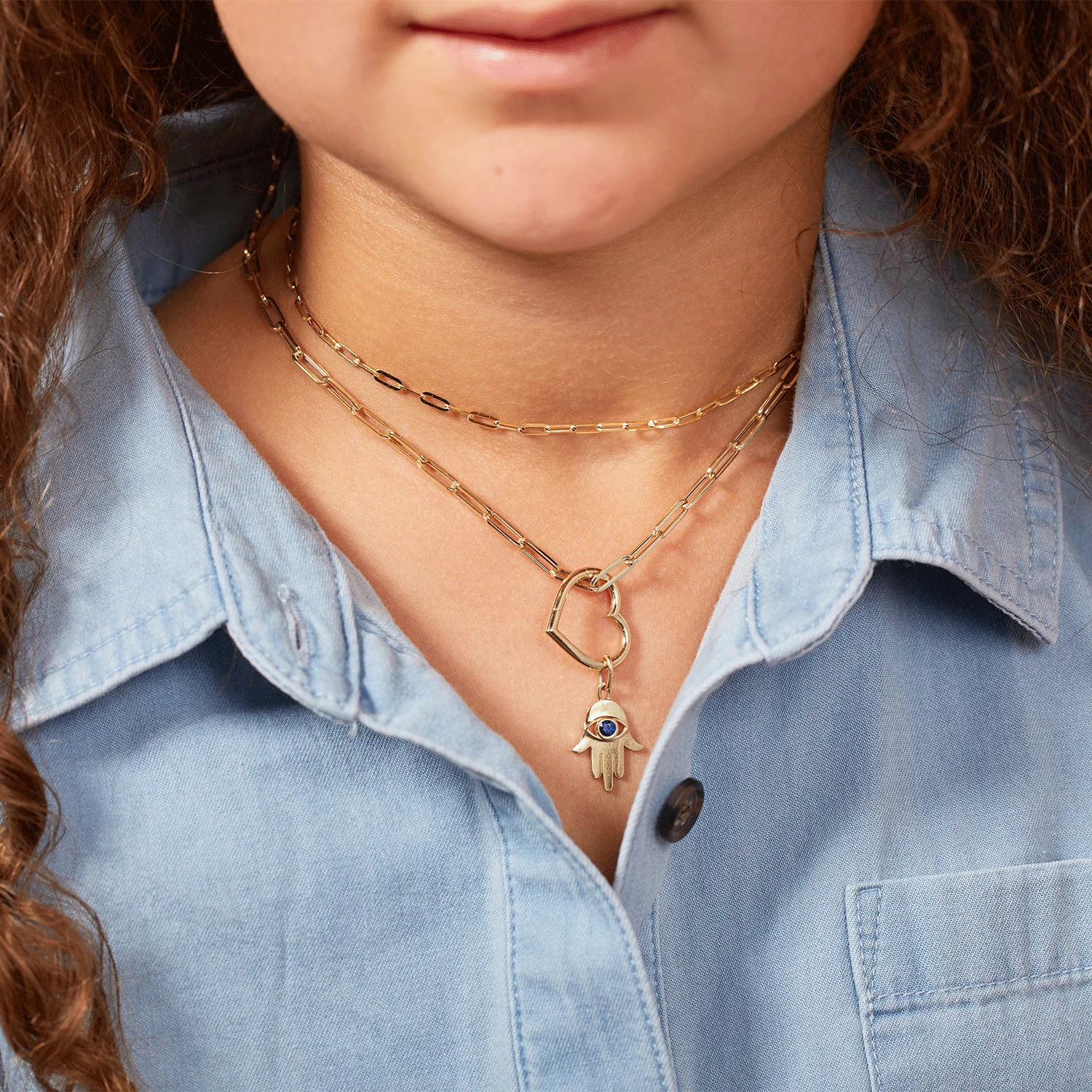 Kids Hamsa Diamond Eye Charm - Image 7