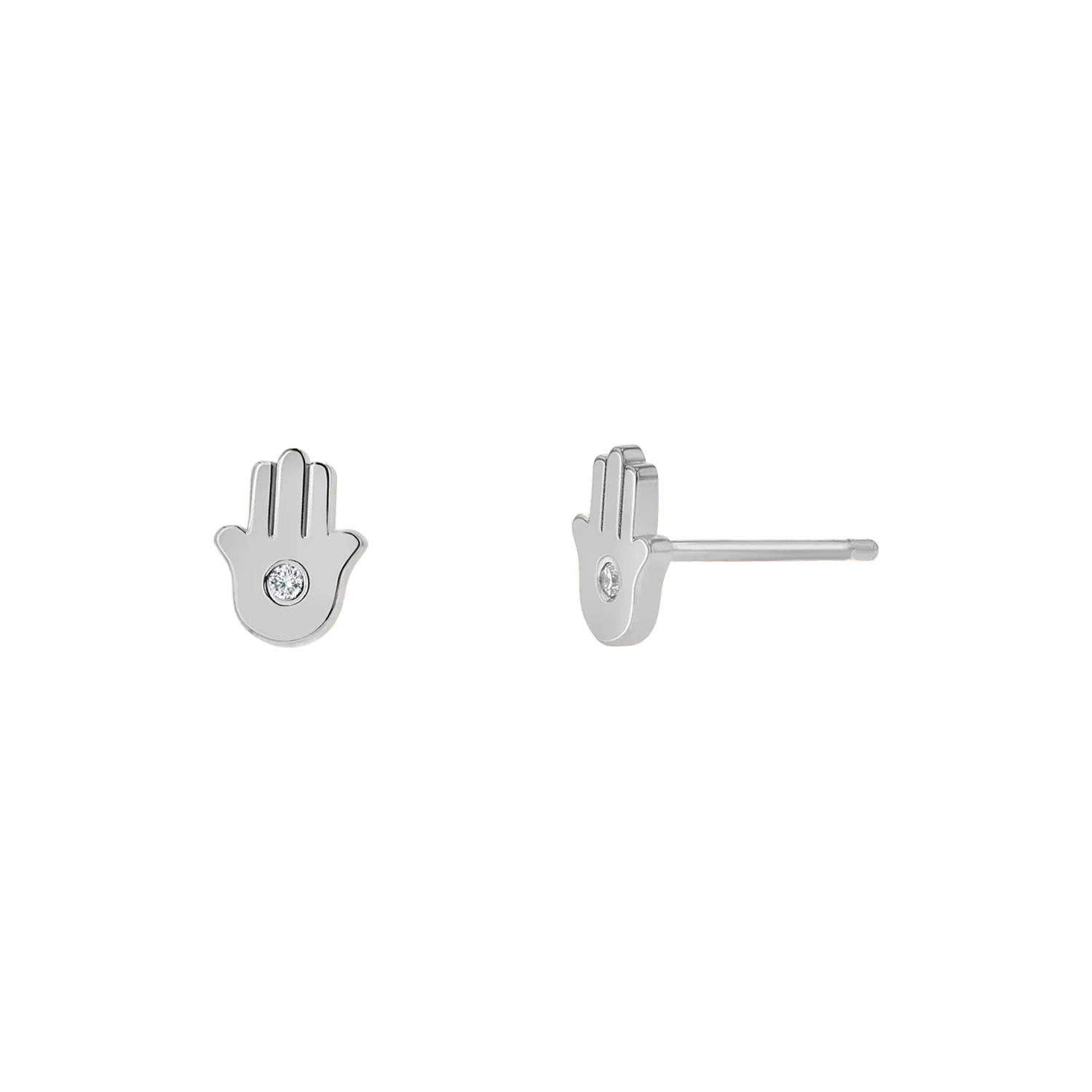 Kids Hamsa Diamond Stud Earrings - Image 2