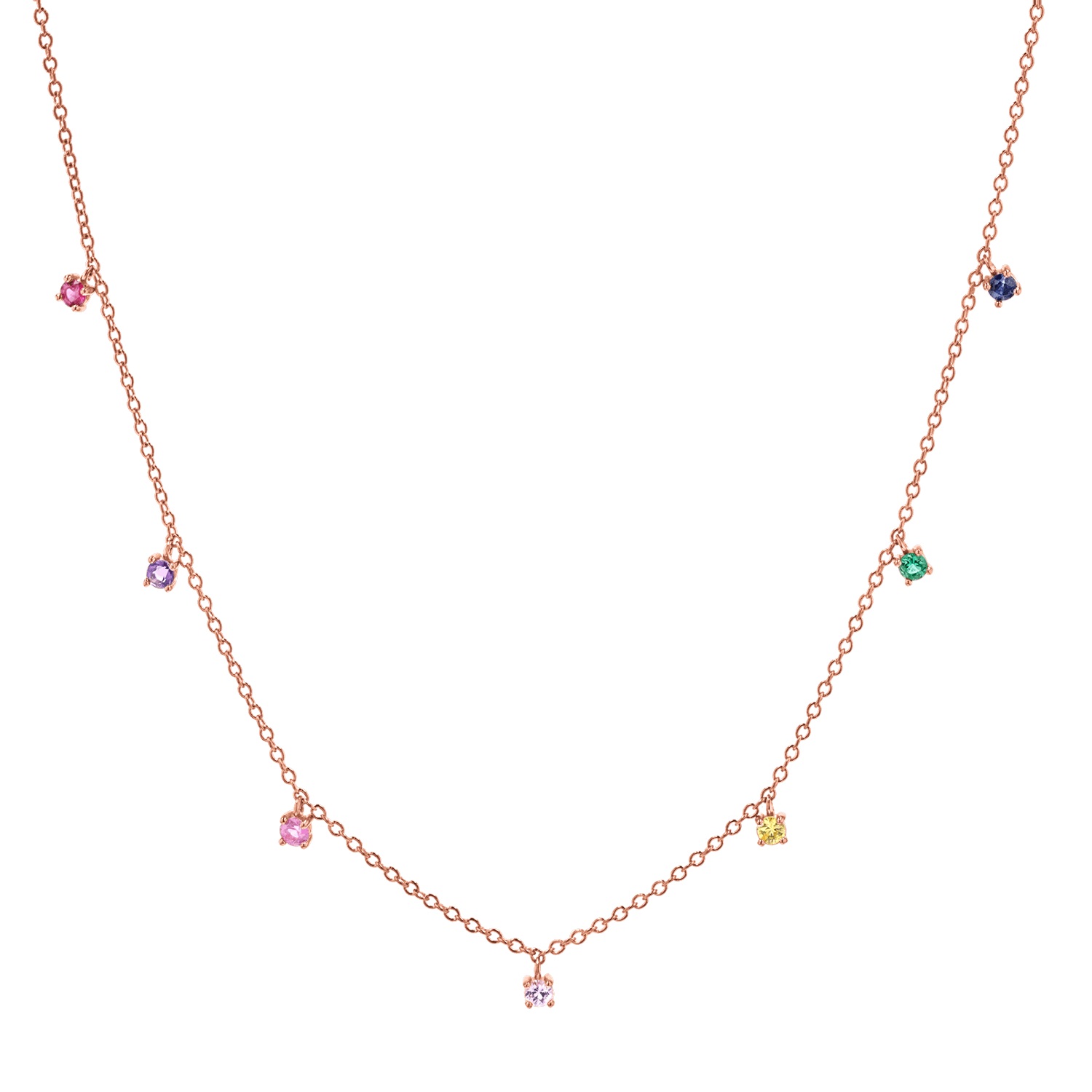 Kids Rainbow Gemstone Drop Necklace - Image 3