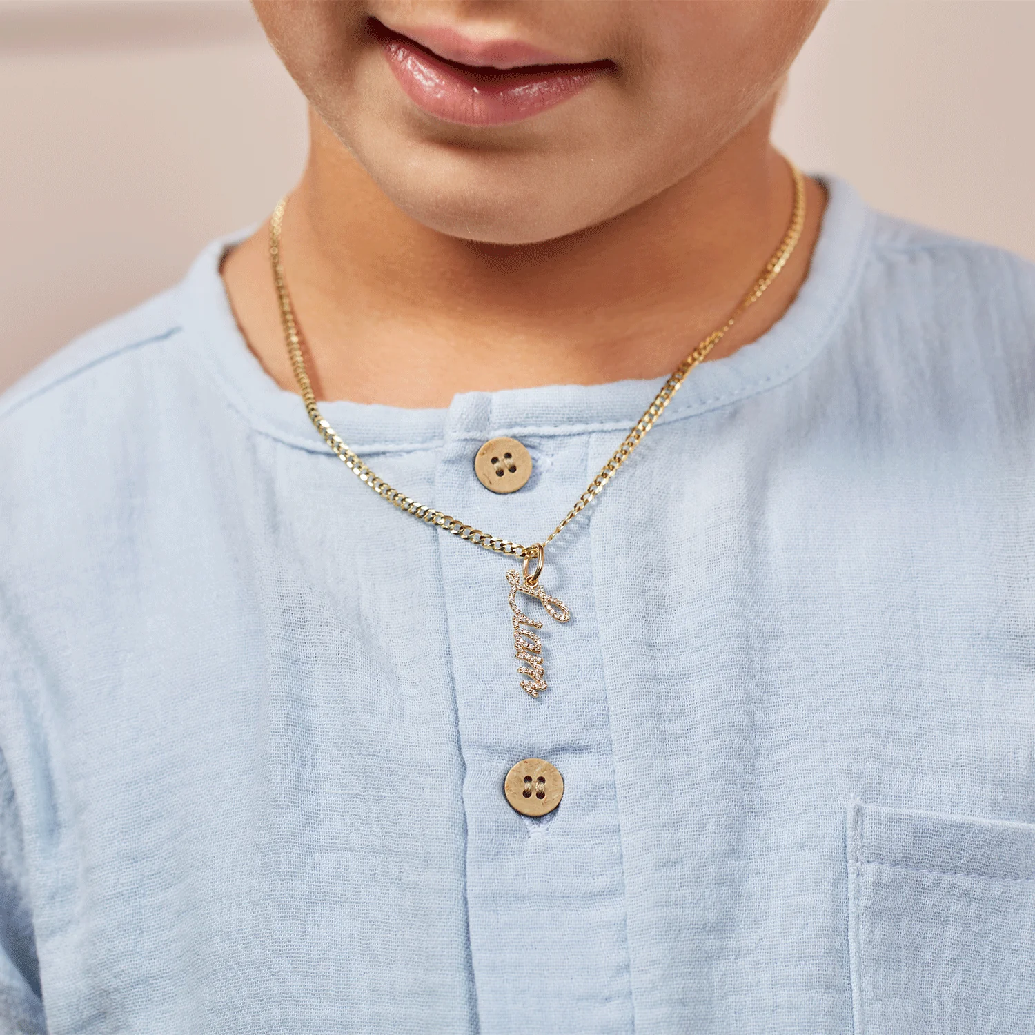 Kids Vertical Diamond Name Script Charm - Image 4