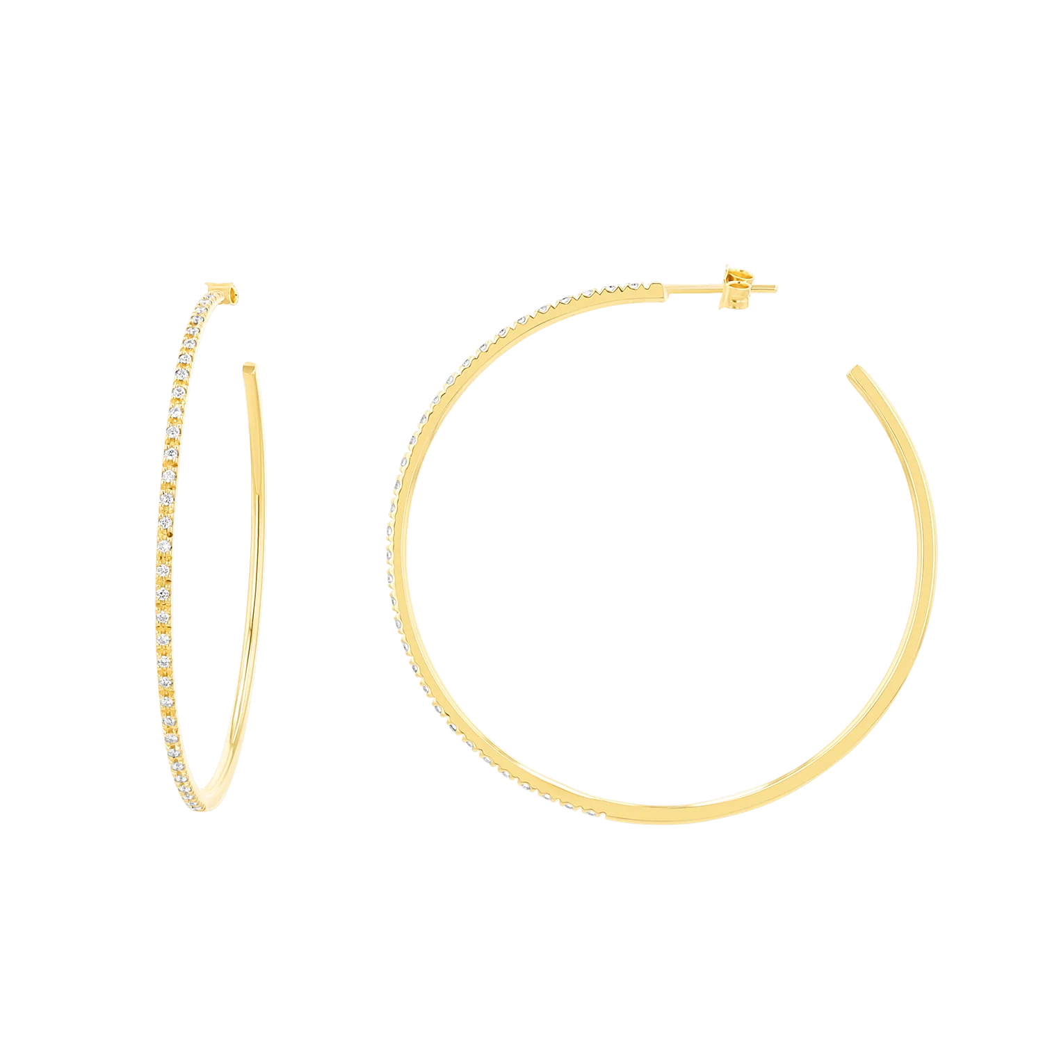 Large Diamond Hoop Earrings