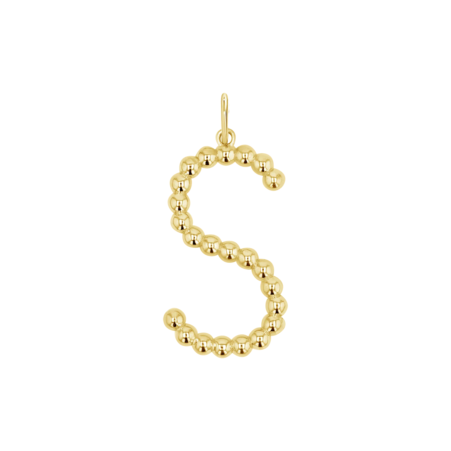 Large Gold Bead Letter Charm