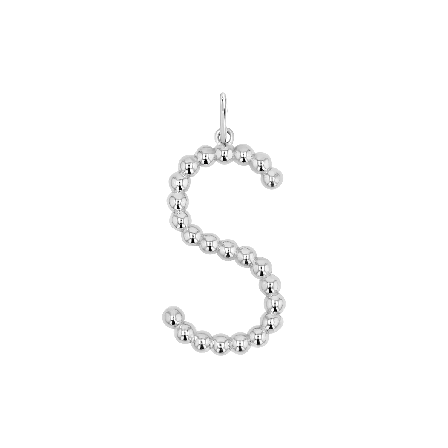 Large Gold Bead Letter Charm - Image 2