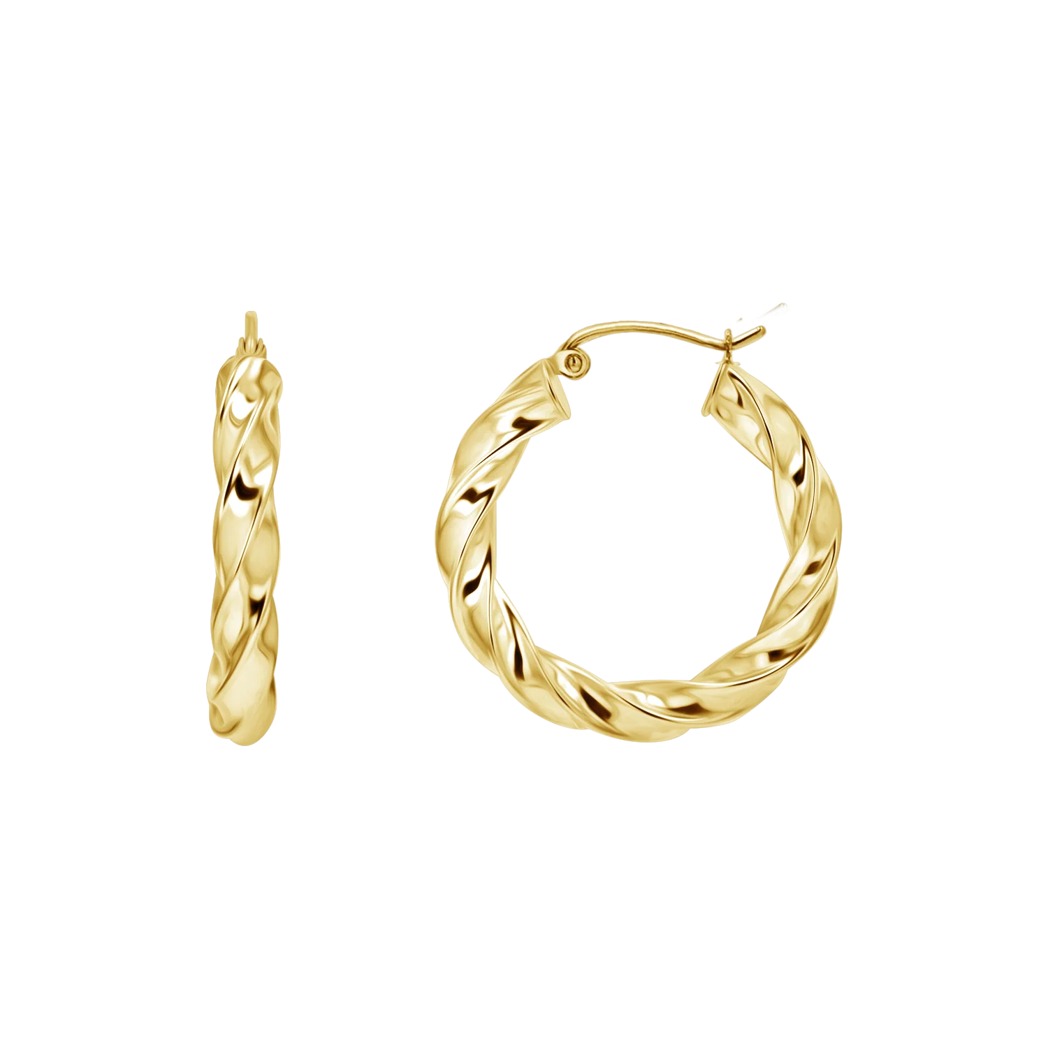 Large Twist Hoop Earrings - Image 2