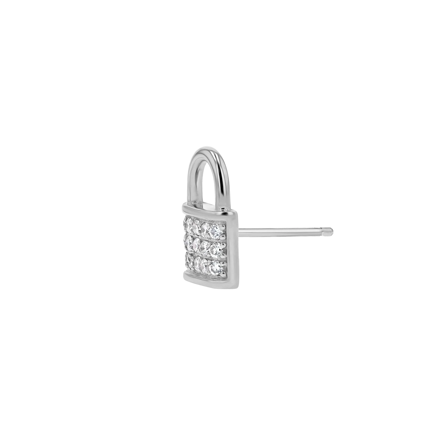 Love Padlock Diamond Pave Stud Earrings - Image 5