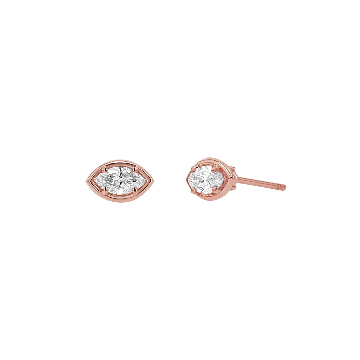 Marquise Diamond Stud Earrings - Image 3
