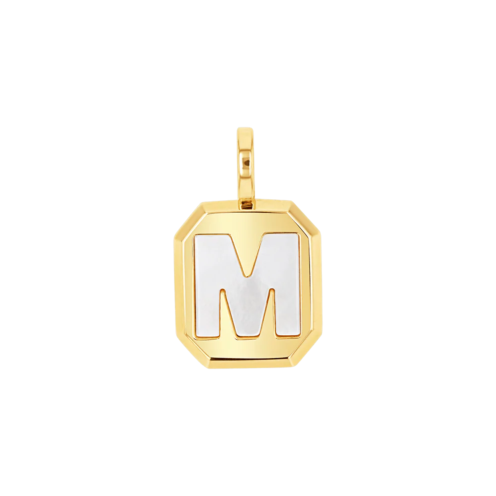 Mega Mother of Pearl Initial Charm