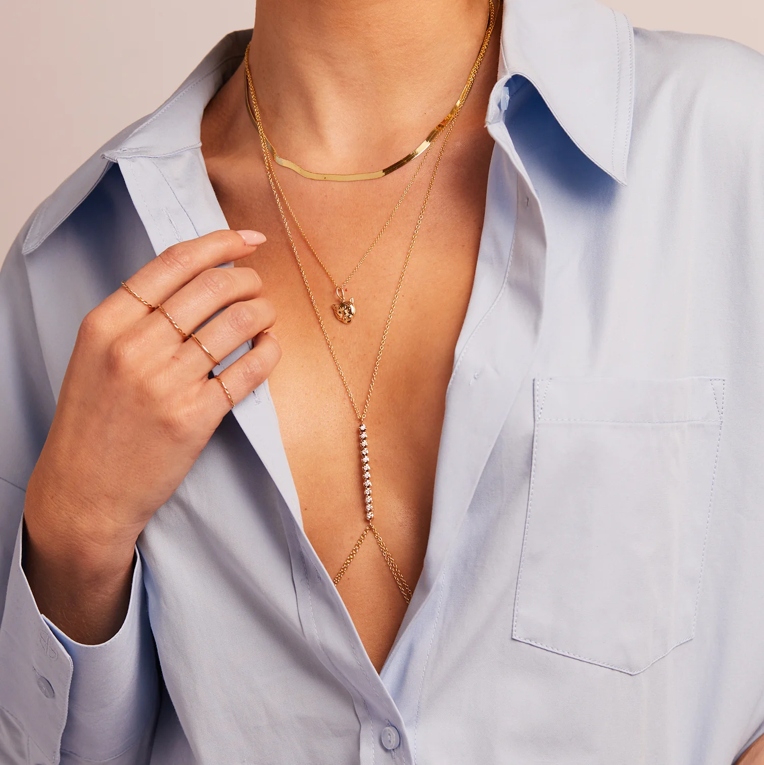Allure Diamond Tennis Body Chain - Image 3