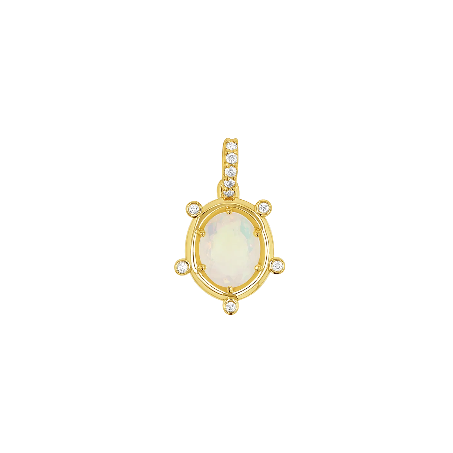 Opal and Diamond Halo Charm