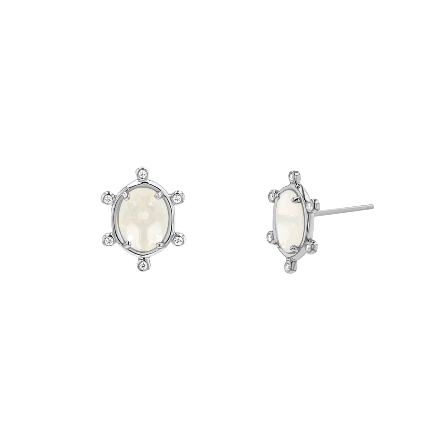 Opal and Diamond Halo Studs - Image 2
