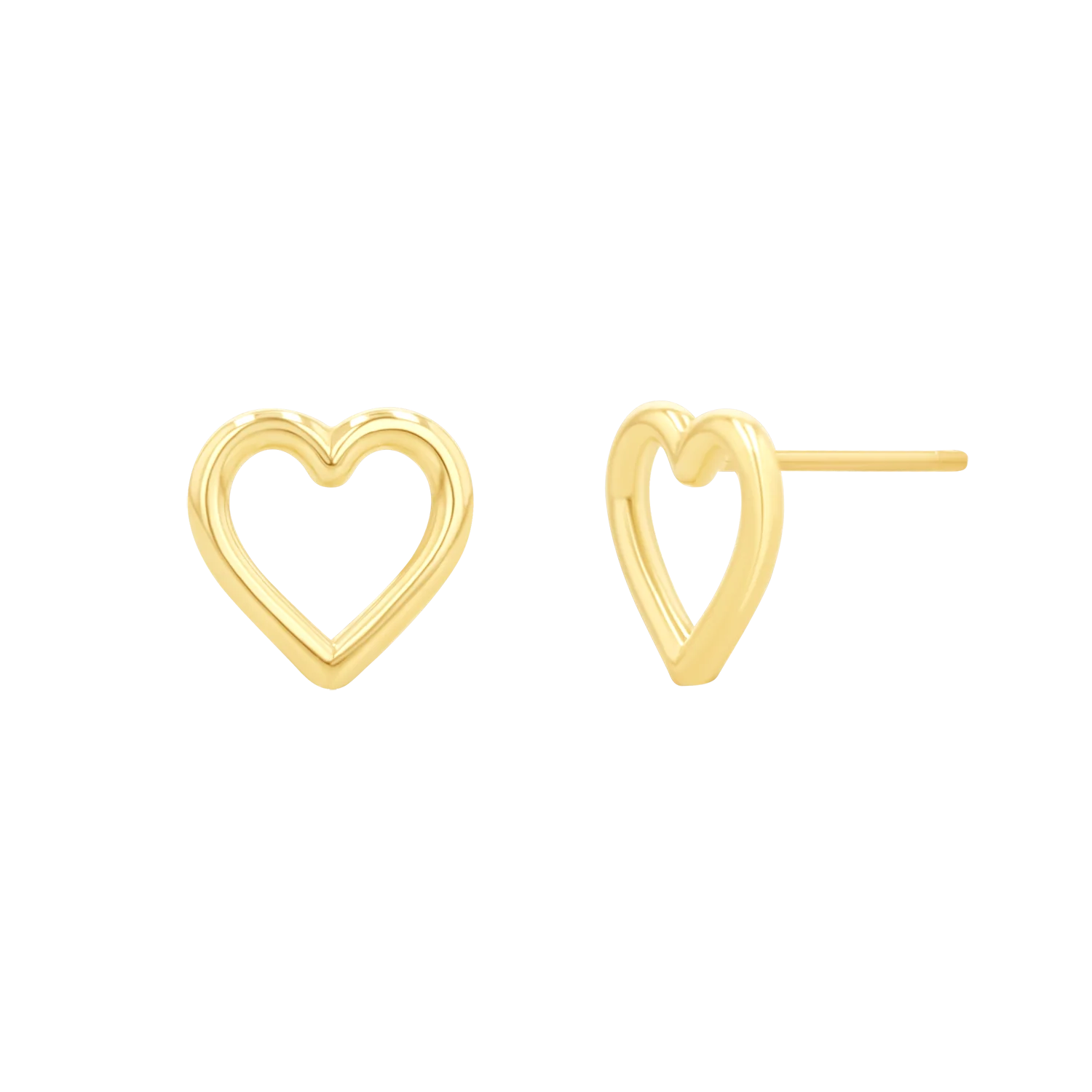 Open Heart Stud Earrings
