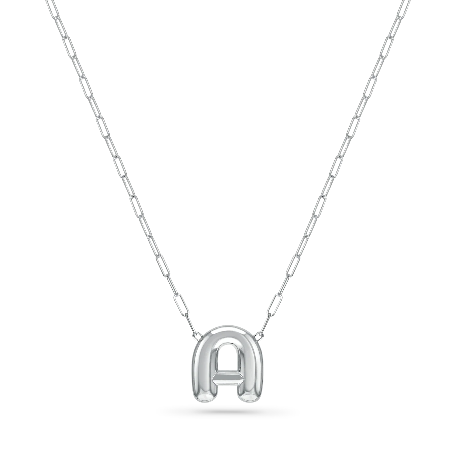Oversized Puff Letter Necklace - Image 2