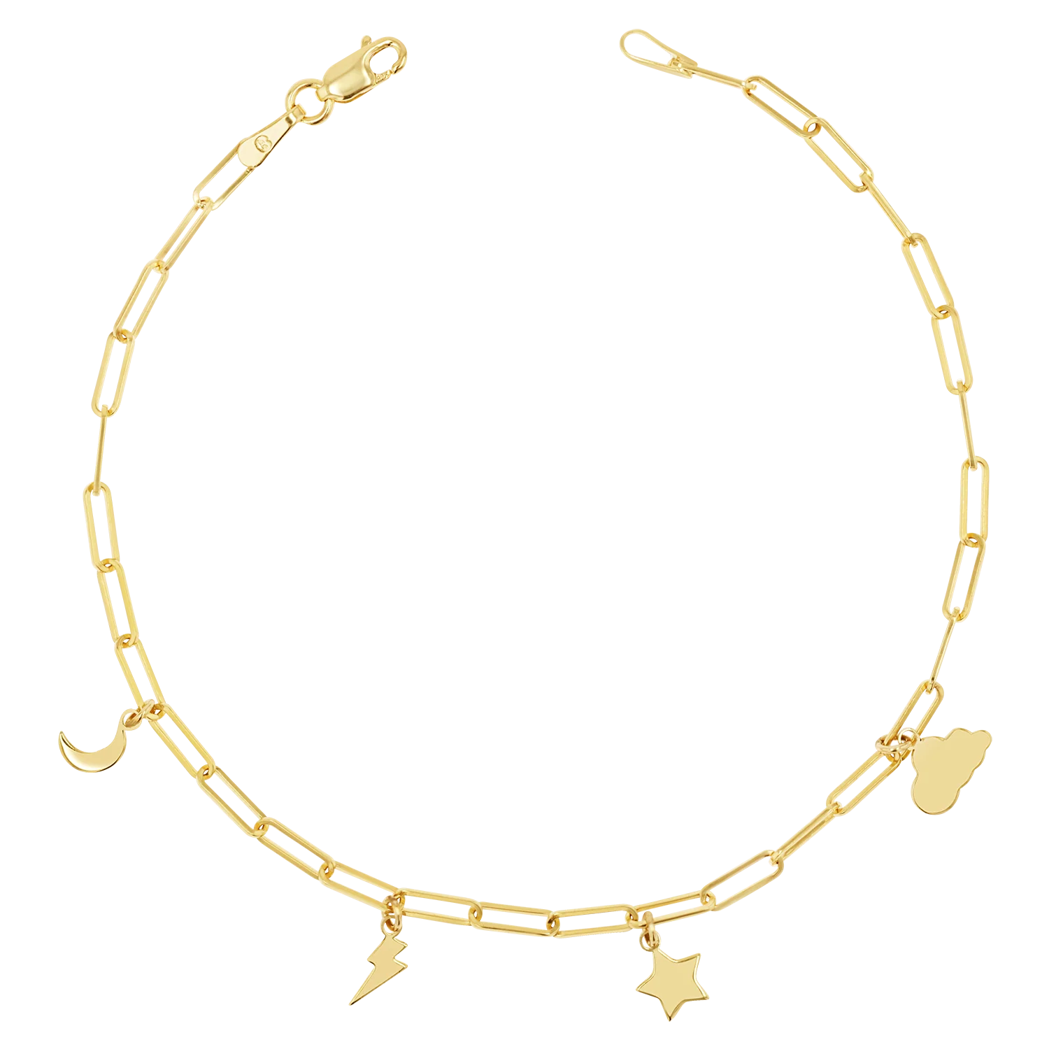 Paper Clip Link Custom Charm Bracelet