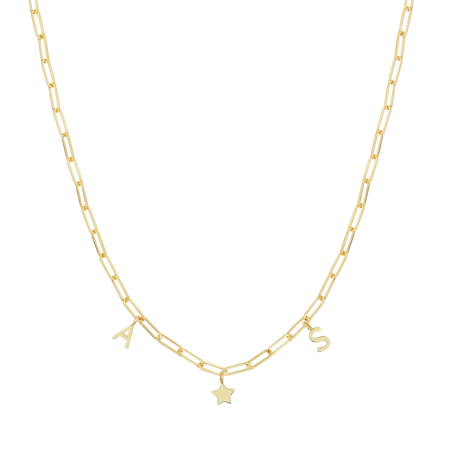 Paper Clip Link Custom Charm Necklace