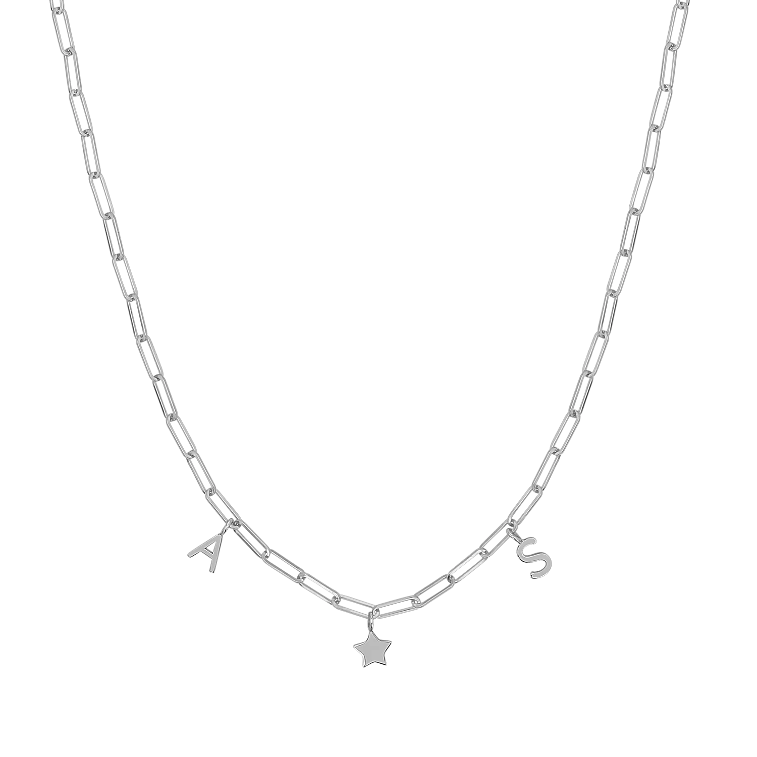 Paper Clip Link Custom Charm Necklace - Image 2