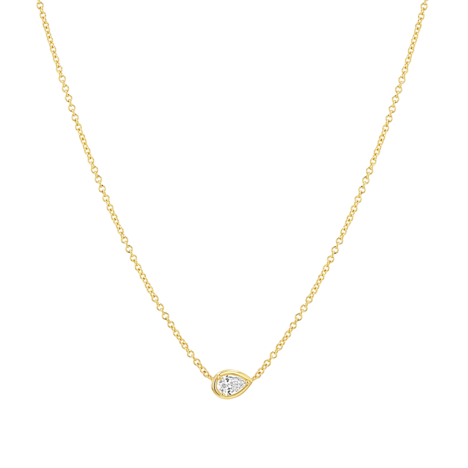 Pear Diamond Solitaire Necklace