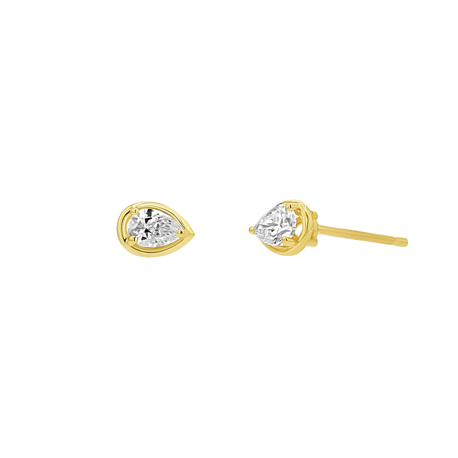 Pear Diamond Stud Earrings