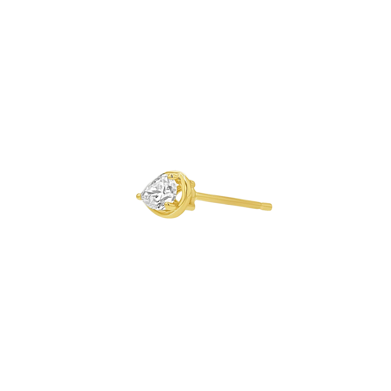 Pear Diamond Stud Earrings - Image 4