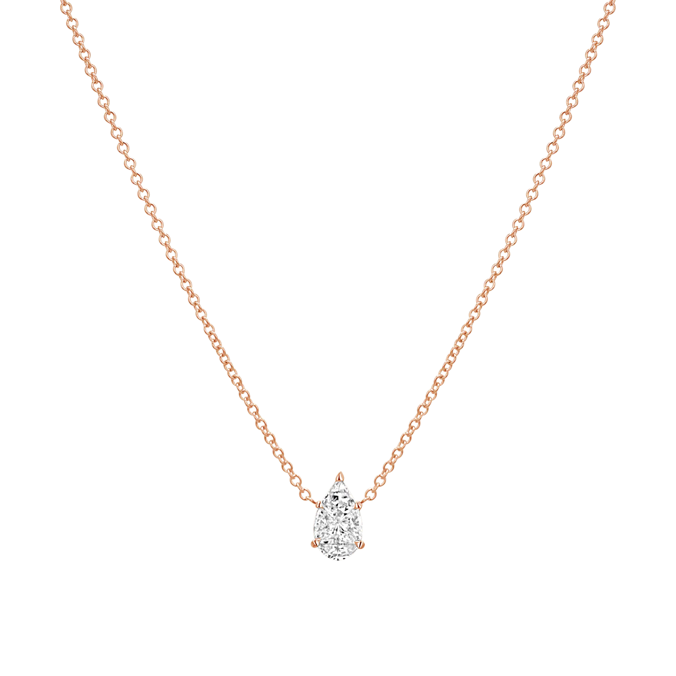 Pear Shape Illusion Set Diamond Necklace - Image 3