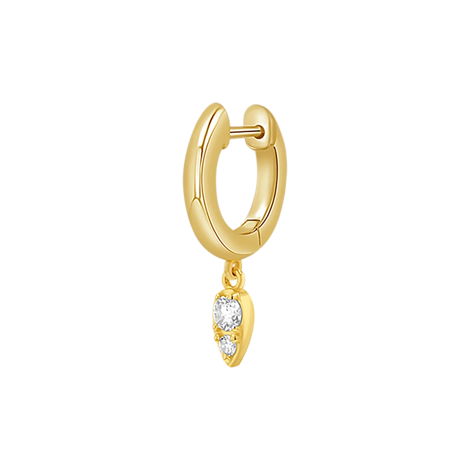 Pear Shaped Diamond Charm Drop Huggies - Image 4