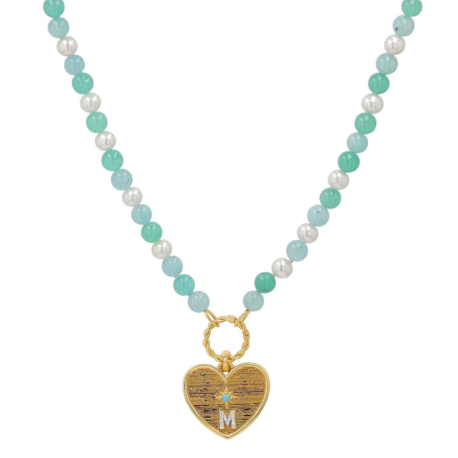 Pearl Aqua Connector Chain Necklace