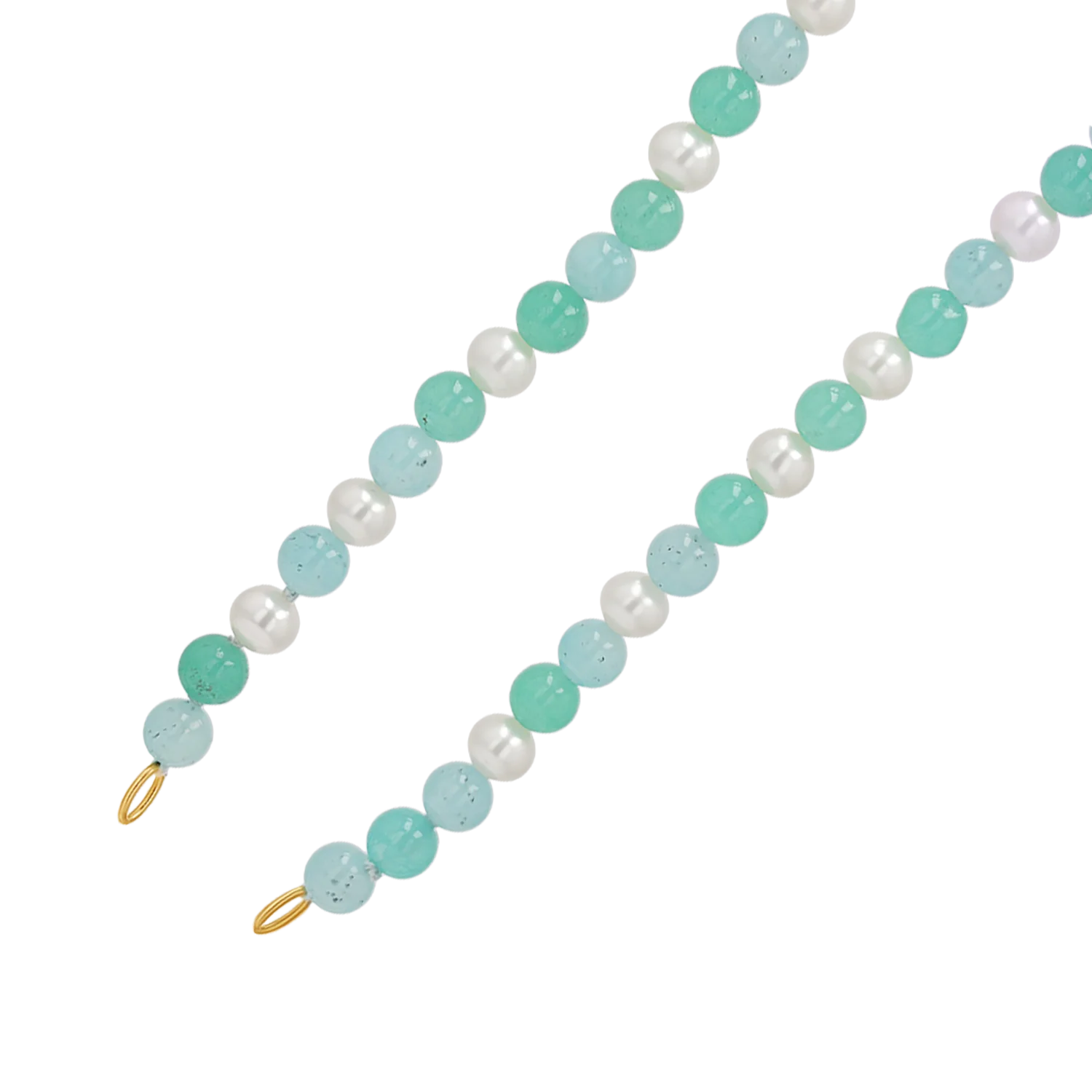 Pearl Aqua Connector Chain Necklace - Image 2