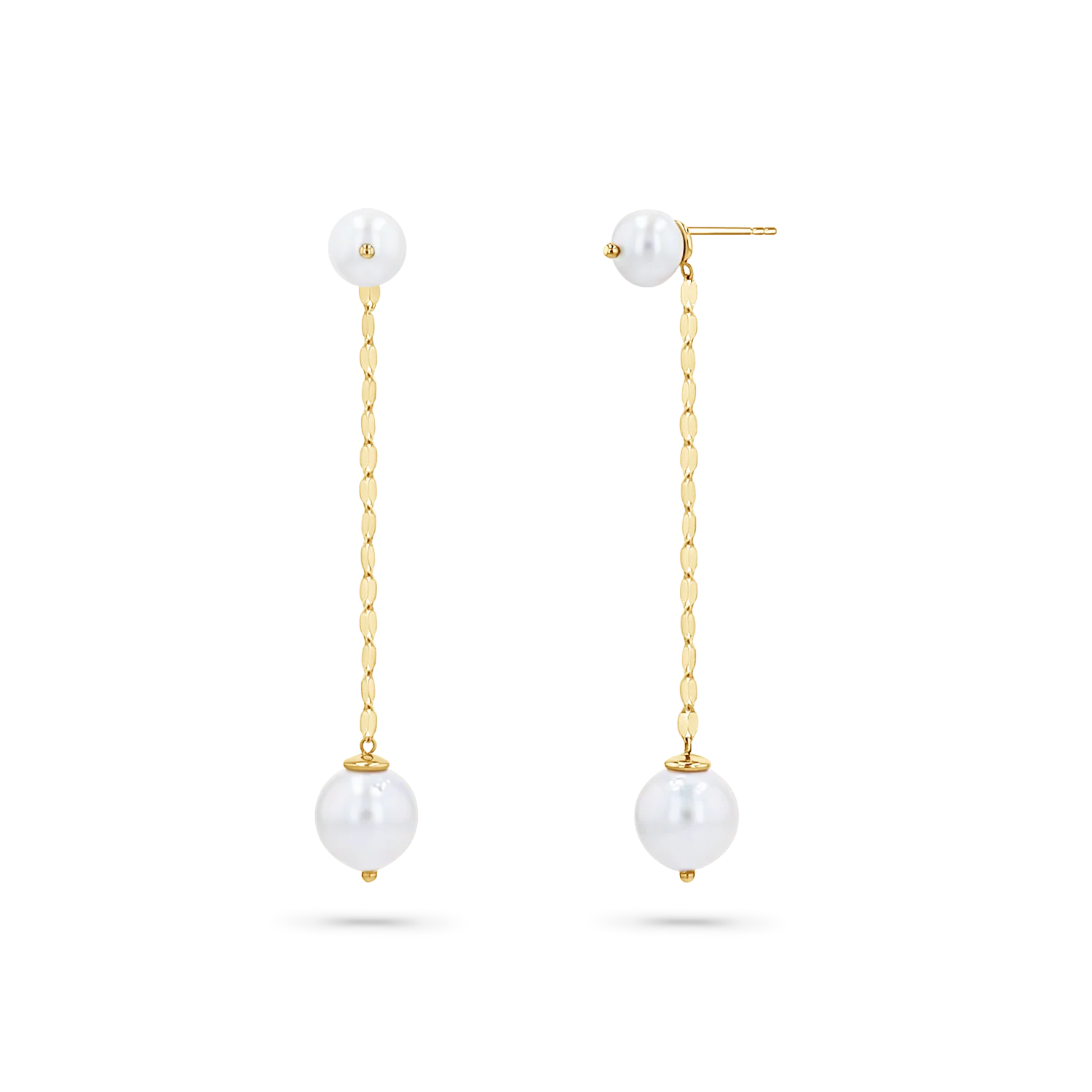 Pearl Drop Demure Chain Earrings