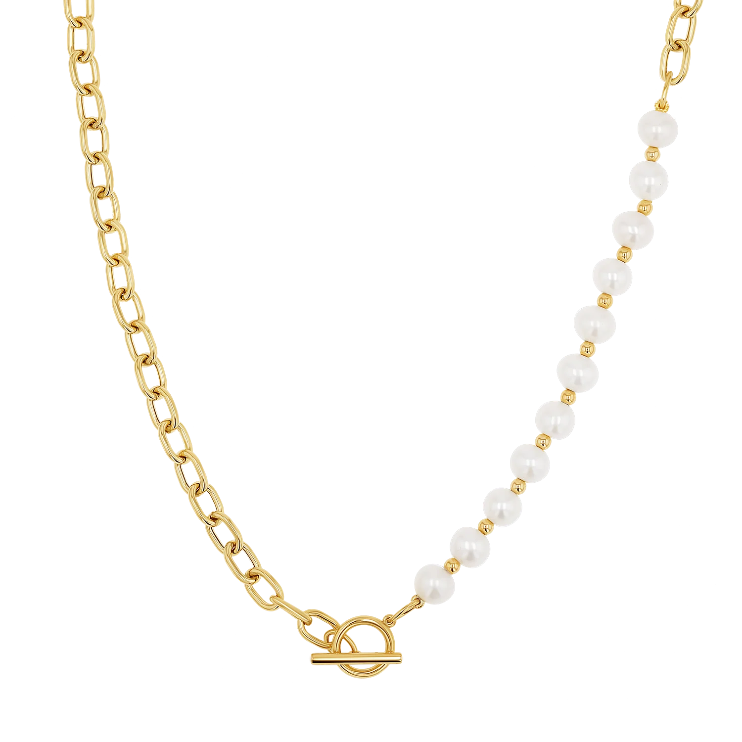 Pearl on Chain Toggle Necklace