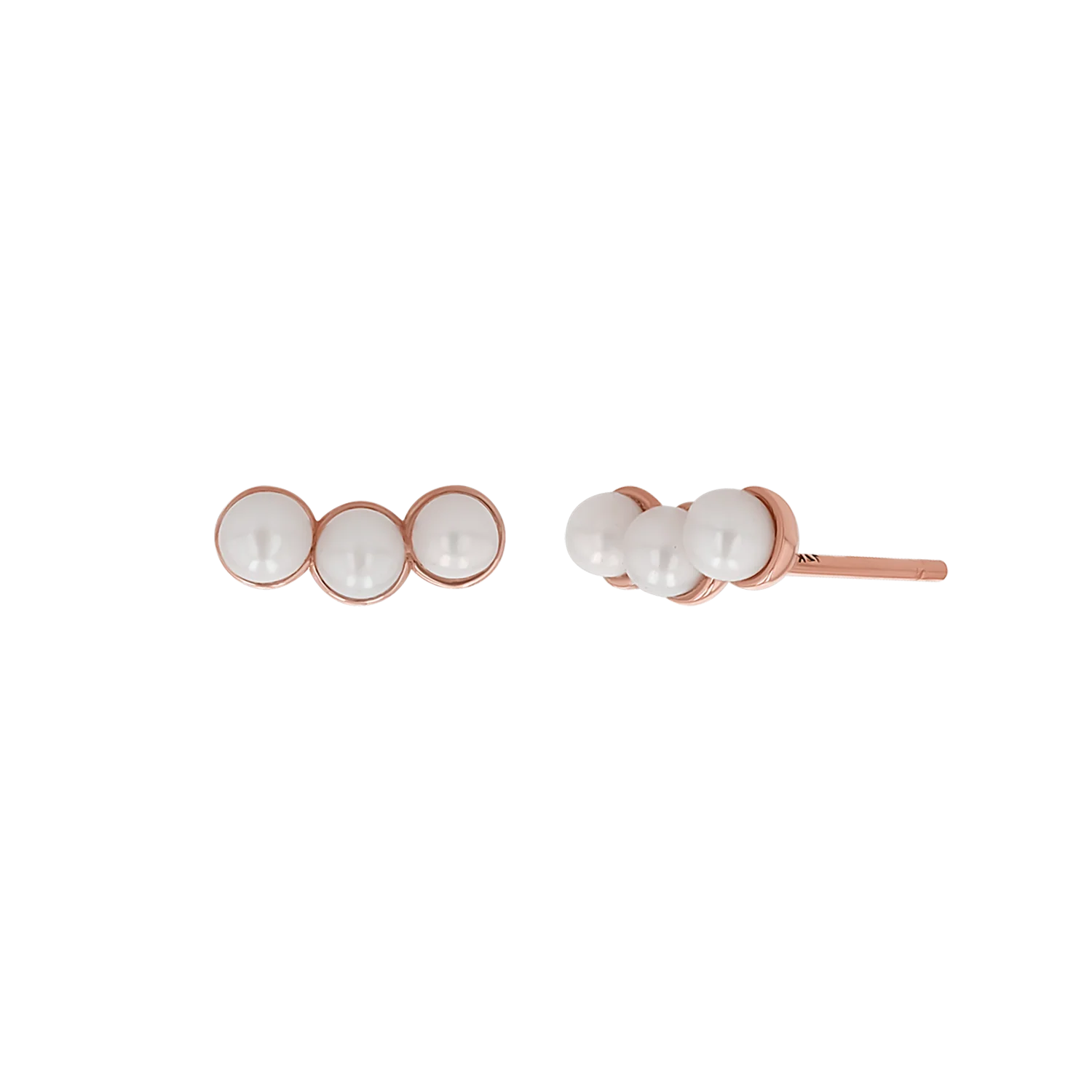 Pearl Trio Stud Earrings - Image 3