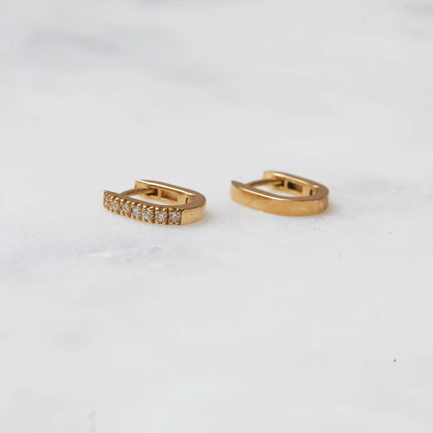 Petite Paper Clip Huggie Hoop Earrings - Image 8