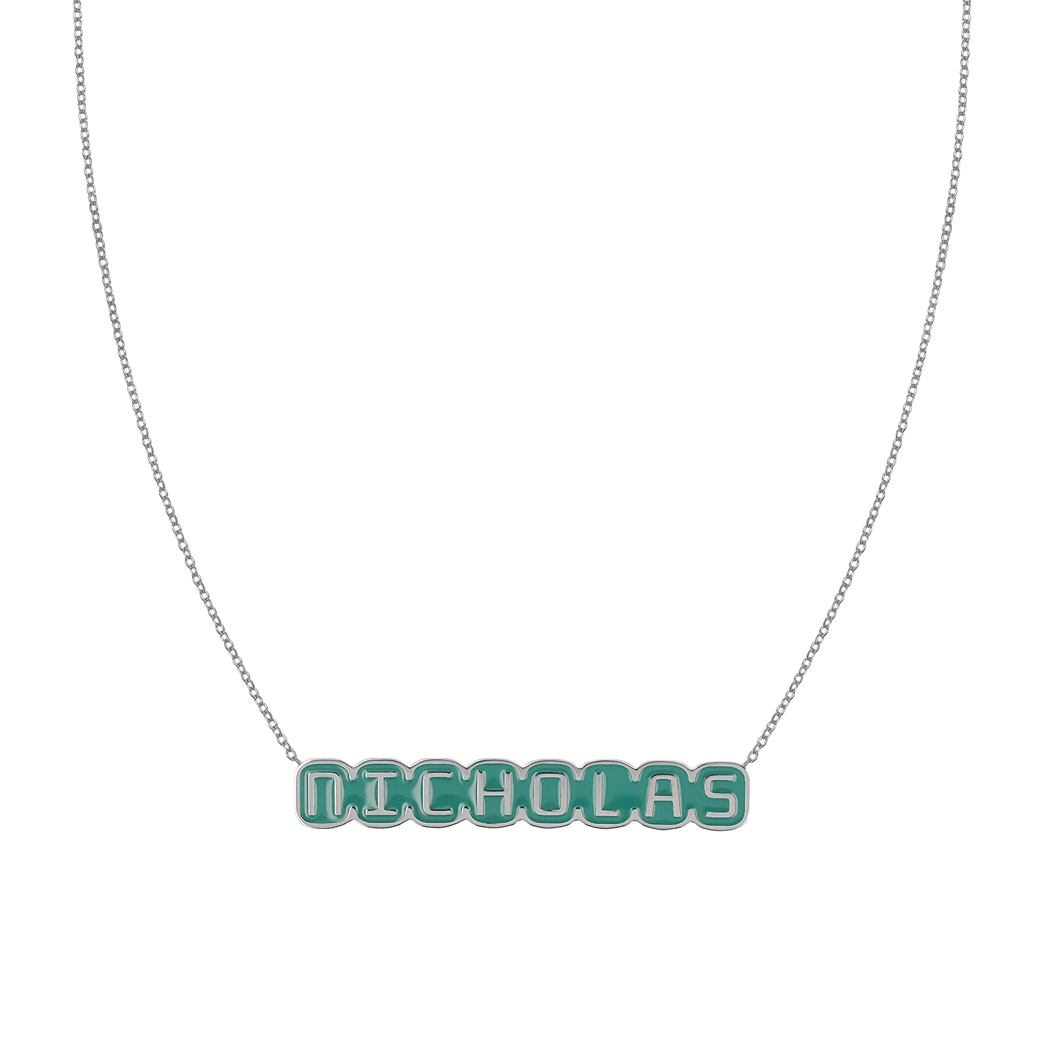 Retro Enamel Name Necklace - Image 2