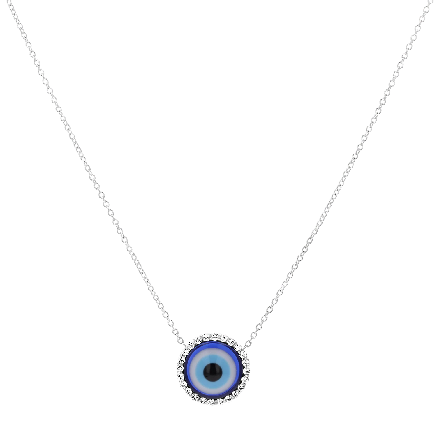 Round Diamond Evil Eye Necklace - Image 2