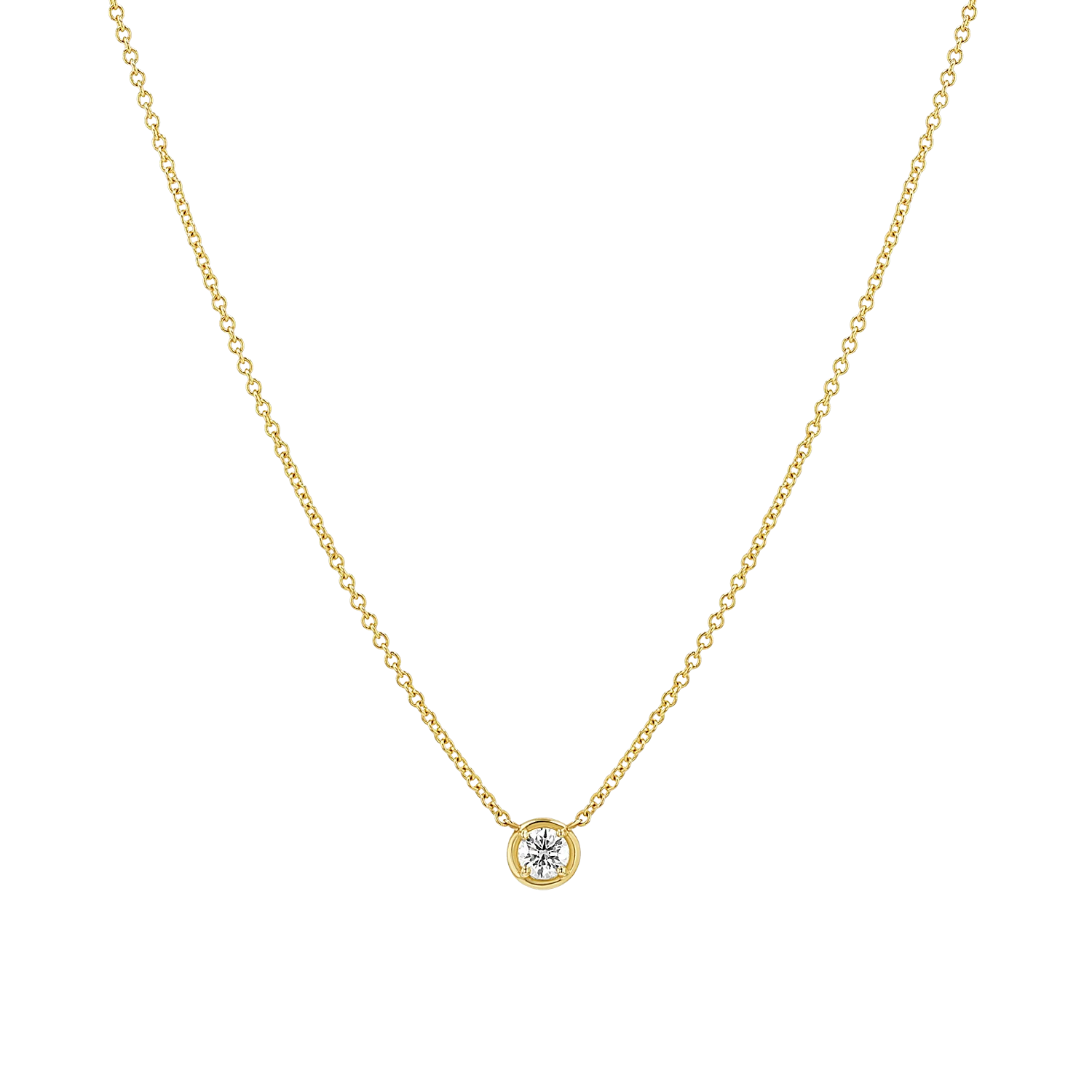Round Diamond Solitaire Necklace