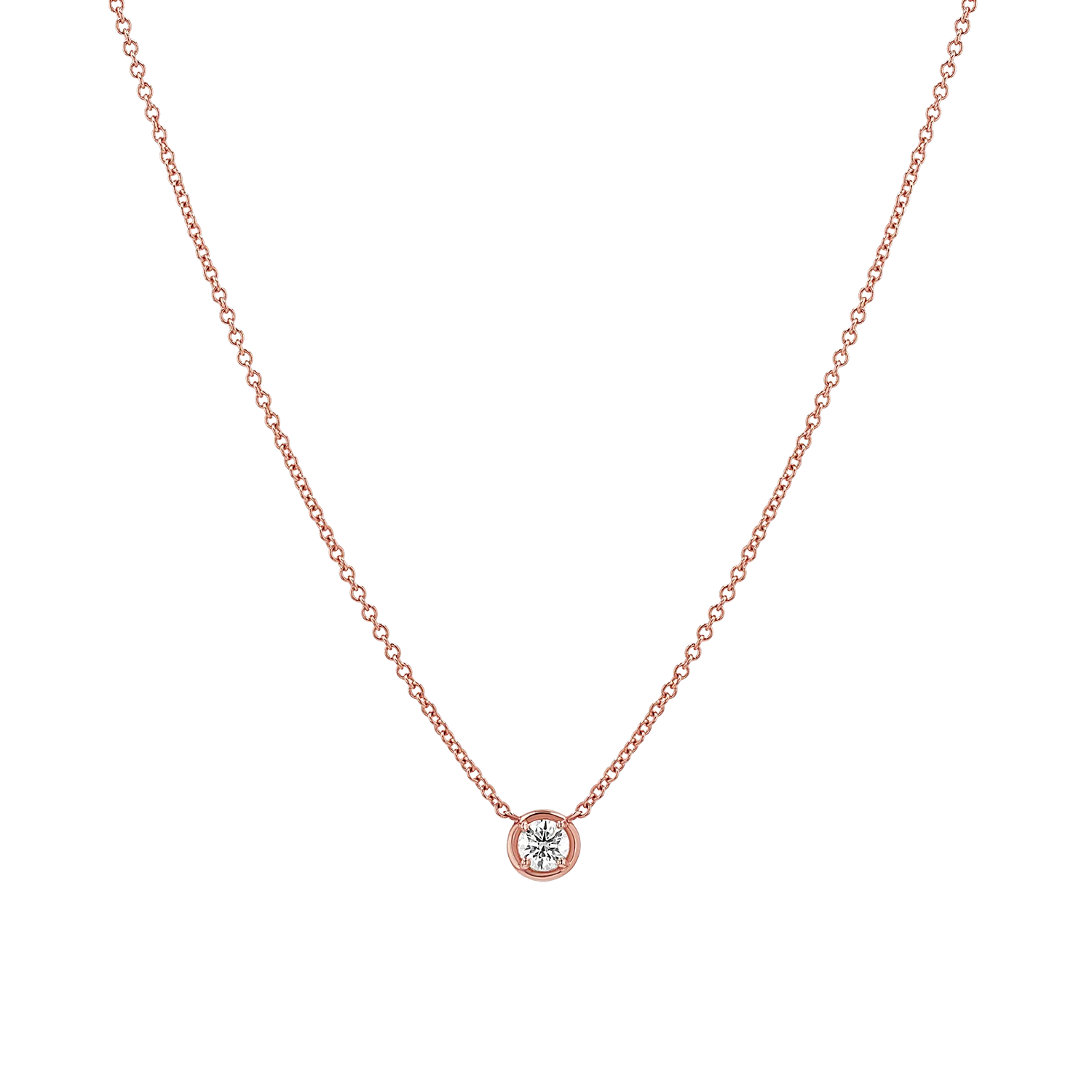 Round Diamond Solitaire Necklace - Image 3