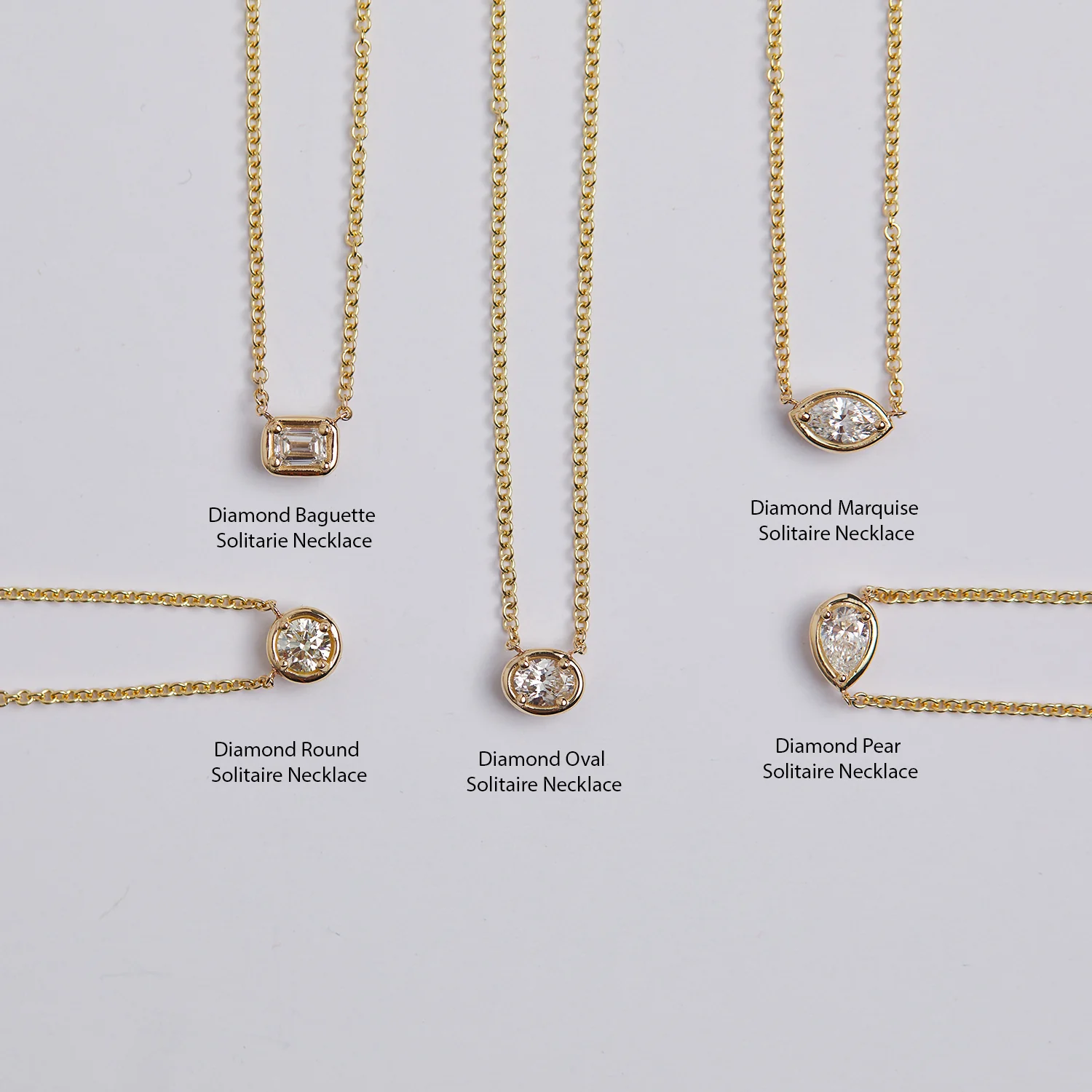 Round Diamond Solitaire Necklace - Image 4