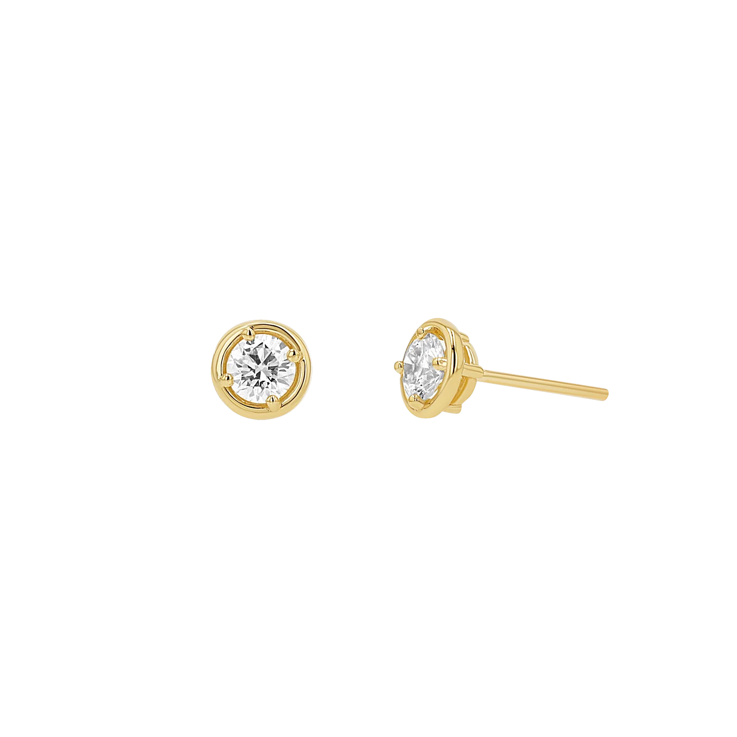 Round Diamond Stud Earrings