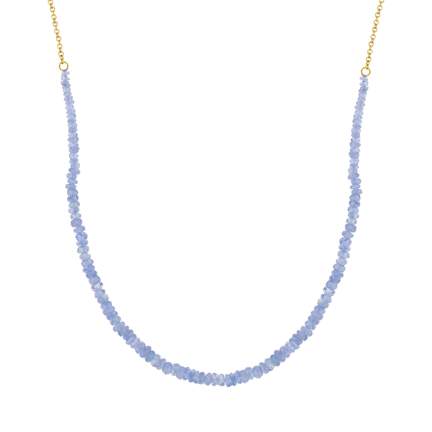 Sapphire and Gold Bead Strand Necklace