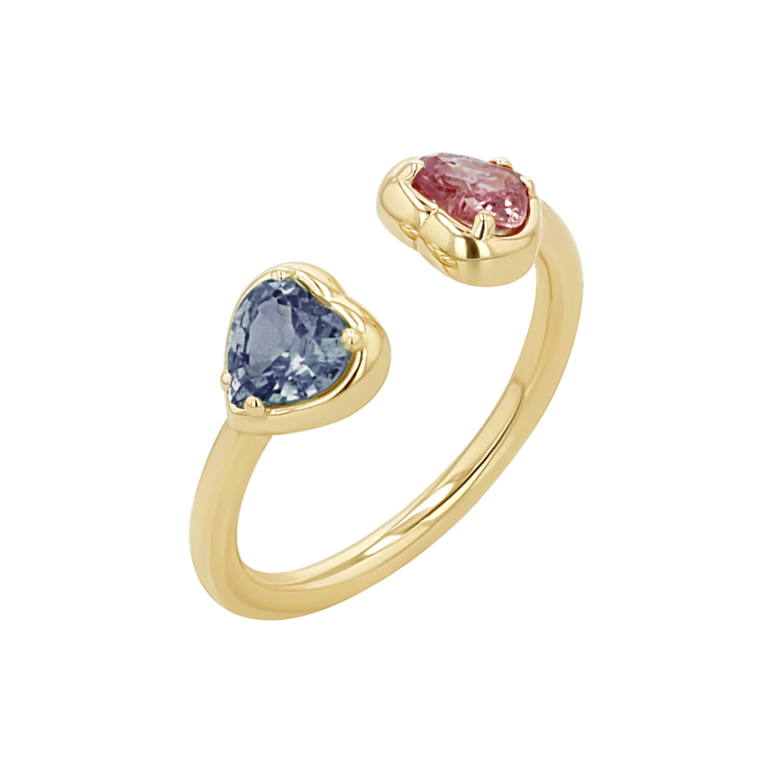 Sapphire Heart Duo Wrap Ring